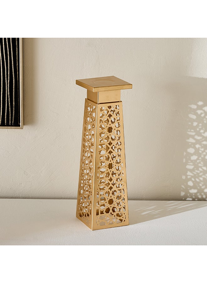 Home Box Gold Decorative Cutwork Pillar Candle Holder for Home - Image 2